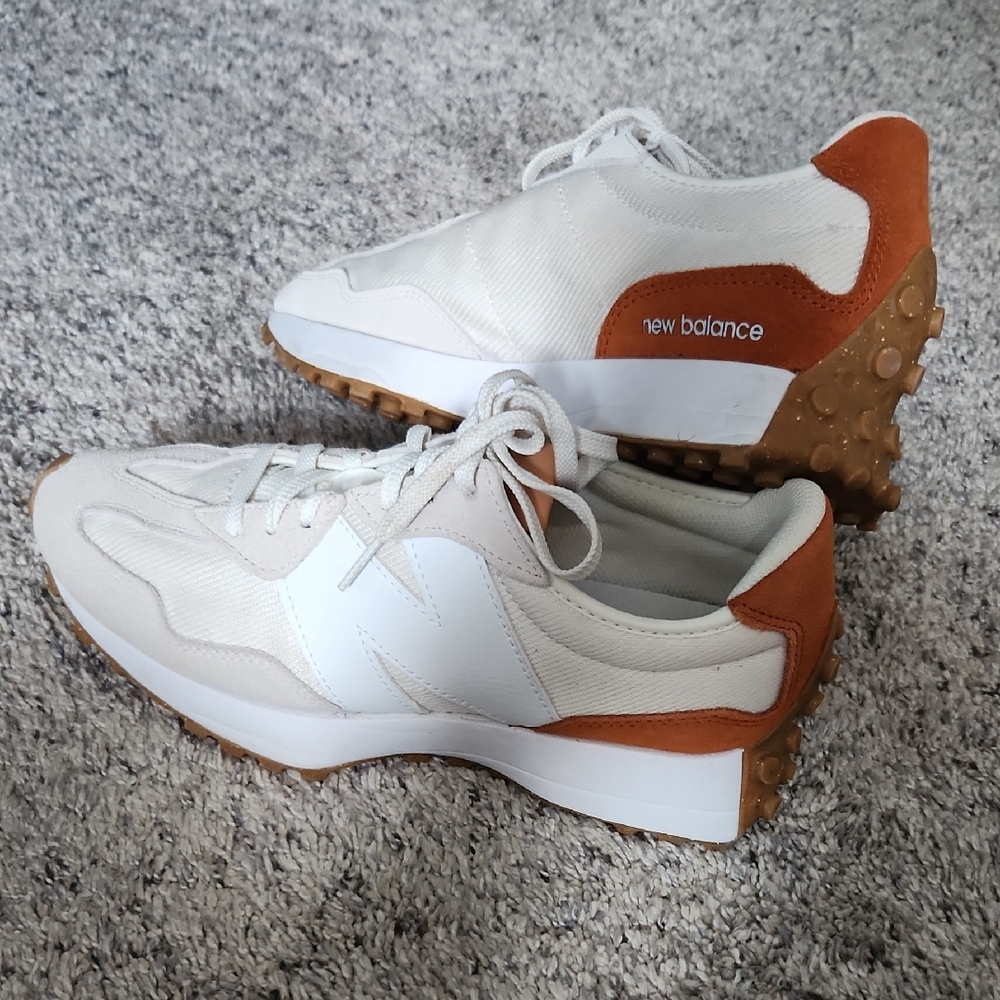 New Balance Cream and Tan Sneakers